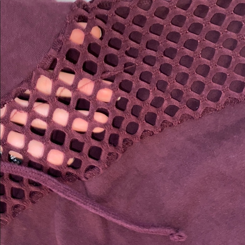 Forever 21 Dark Purple Cropped Hoodie - Picture 3 of 4